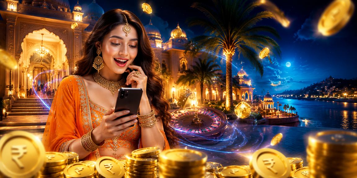 Mobile casino gameplay with rupee symbol